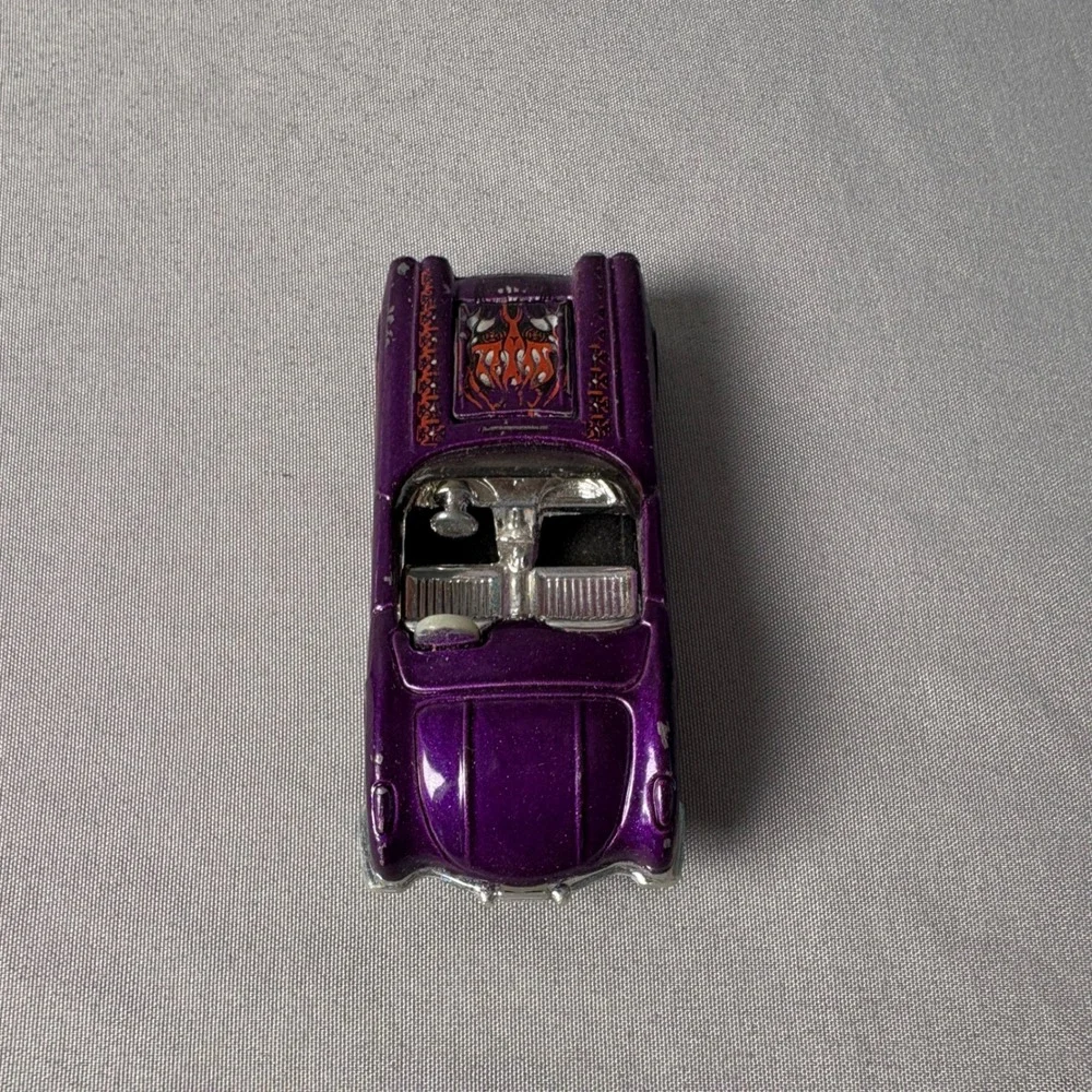 Hot Wheels 58 Corvette Purple Metallic Skull Flames Diecast Car 1994 Mattel